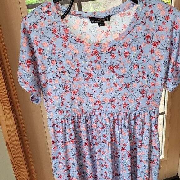 Suzanne Betro SB Short Sleeve Floral Gathered Waist Sz. S Dress - Picture 3 of 10